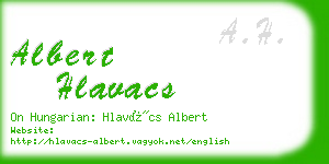 albert hlavacs business card